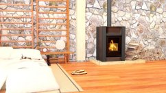 HS FLAMINGO krbová kamna AQUAFLAM VARIO LEND 11/7 kW - olivová