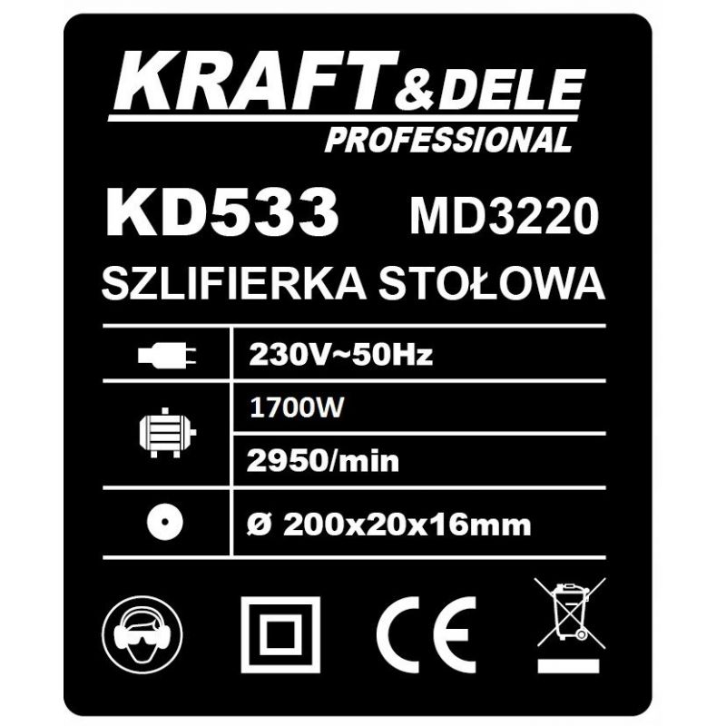 Kraft&Dele dvoukotoučová bruska 1700W 200mm KD533 - II. Jakost