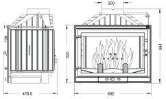 UNIFLAM krbová vložka 700 STANDARD ECO s klapkou a externím přívodem vzduchu 907-705-DP