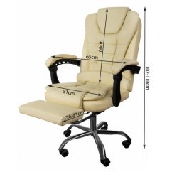 MALATEC 23287 Kancelářská židle s podnožkou béžová