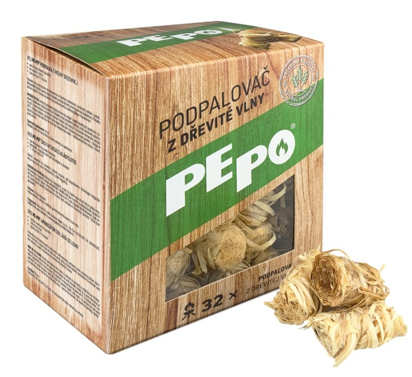 PE-PO podpalovač z dřevité vlny 32 ks