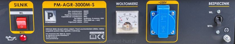 POWERMAT Elektrocentrála 3000W 230V PM-AGR-3000M-S