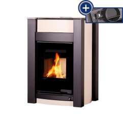 HS FLAMINGO krbová kamna AQUAFLAM VARIO KALMAR 11/7 kW - krémová - elektronická regulace
