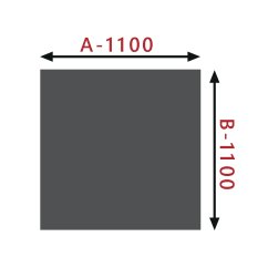 HS Flamingo sklo pod kamna - Čtverec 1100x1100 mm / 6 mm