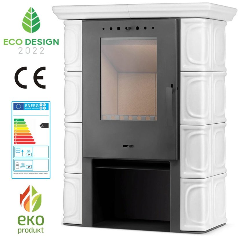 FLAMA kachlová kamna ELDUR ECO - bílá (II. Jakost)