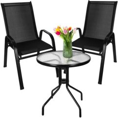 GARDLOV 23461 Balkonový set stůl + 2 židle černý