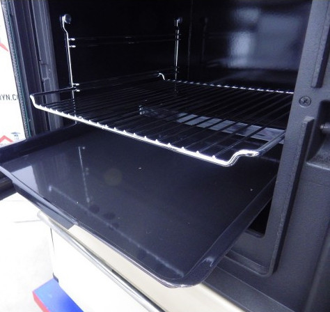 PLAMEN sporák na pevná paliva 850 GLAS levý - bílý