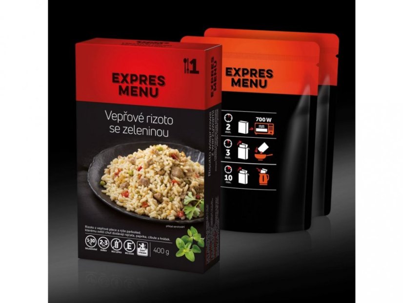 Expres Menu vepřové rizoto se zeleninou 1 porce 400g