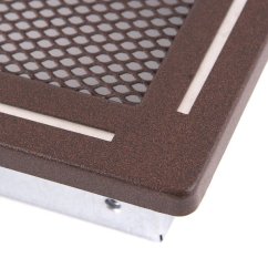 Krbová mřížka 16x32 cm, PREMIUM TREND hnědý brokát s žaluzií
