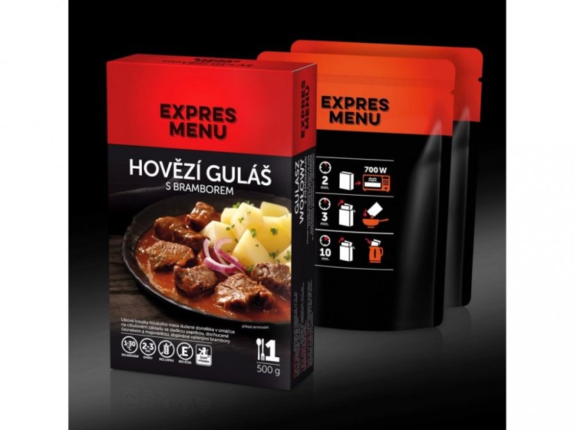 Expres Menu hovězí guláš s bramborem 1 porce 500g