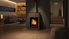 HS FLAMINGO krbová kamna AQUAFLAM VARIO SAPORO 11/5 kW - hnědá - elektronická regulace