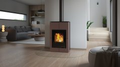 HS FLAMINGO krbová kamna AQUAFLAM VARIO SAPORO 11/5 kW - hnědá sametová