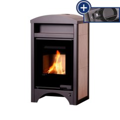HS FLAMINGO krbová kamna AQUAFLAM VARIO BARMA 11/7 kW - Bělený Dub - elektronická regulace