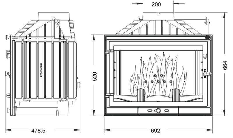 UNIFLAM krbová vložka 700 STANDARD ECO s klapkou 907-705