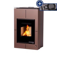 HS FLAMINGO krbová kamna AQUAFLAM VARIO SAPORO 11/5 kW - hnědá - elektronická regulace