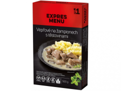 Expres Menu vepřové na žampionech s těstovinami 1 porce 500g