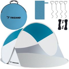 TRIZAND 10182 Plážový stan 220 x 120 x 90 cm tyrkysově šedý