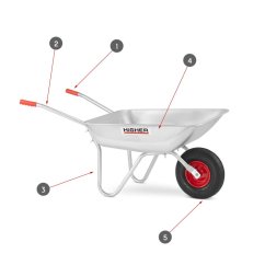 Higher stavební kolečko 95 L nosnost 150 kg WB-5204