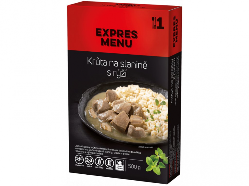 Expres Menu krůta na slanině s rýží 1 porce 500g