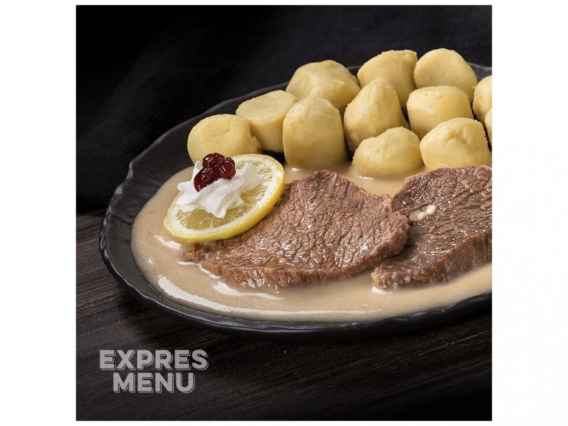 Expres Menu svíčková na smetaně s bramborovými noky 1 porce 500g